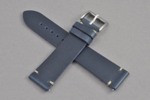 Pasek typu Vintage, Skórzany,  Granatowy, 18mm