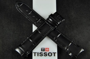 Pasek do zegarka Tissot Couturier T035210, Skórzany, Czarny, 18mm