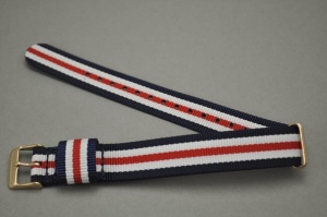 Pasek Nato, Styl DW, Canterbury, Granatowo-biało-czerwony, 20mm