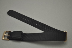 Pasek Nato, Styl DW, Cornwall, Czarny, 18mm