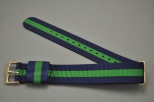 Pasek Nato, Styl DW, Warwick, Granatowo-zielony, 18mm