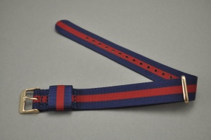 Pasek Nato, Styl DW, Oxford, Granatowo-czerwony, 18mm