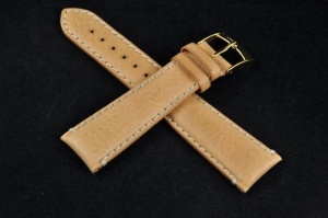 Pasek Bros 6665, Skóra naturalna, Beżowy, 24mm