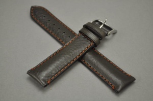 Pasek Bros 6665, Skóra naturalna, Ciemny brąz, 20mm