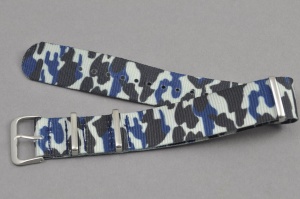 Pasek typu Nato, Nylonowy, Niebieskie  Moro, 20mm