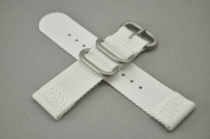 Pasek Zulu dwuczęściowy, Materiałowy, Biały, 22mm