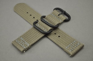 Pasek Zulu dwuczęściowy, Materiałowy, Szary, 22mm