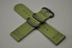 Pasek Zulu dwuczęściowy, Materiałowy, Zielony, 22mm