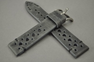 Pasek Skórzany Vintage, Szary, Tropic, Szara nić, 22mm