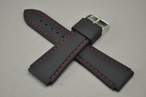 Pasek Condor SL110, Silikonowy, Czarny, Czerwona nić, 24mm