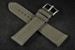 Pasek do zegarka, Skórzany zamszowy, Szary, 20mm