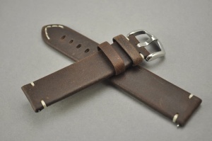 Pasek Hirsch Ranger, Skórzany, Ciemny brąz, 22mm