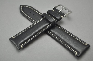 Pasek Horido 079, Skóra naturalna, Czarny, 24mm