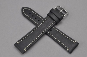 Pasek do zegarka Hirsch Liberty, Skórzany, Czarny, 20mm, XL