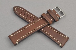 Pasek do zegarka Hirsch Liberty, Skórzany, Ciemny brąz, 20mm, XL