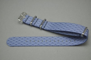 Pasek typu Nato, Nylonowy, Wzór fale, Niebieski , 22mm