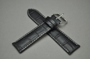 Pasek do zegarka Adriatica, Skórzany, Czarny, 22mm