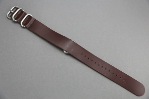 Pasek typu Zulu, Skórzany, Brązowy. 22mm