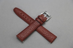 Pasek do zegarka, Skóra naturalna, Brązowy, 18mm