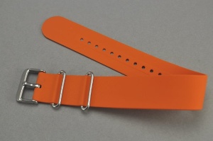 Pasek typu Nato, Silikonowy, Pomarańczowy, 22mm