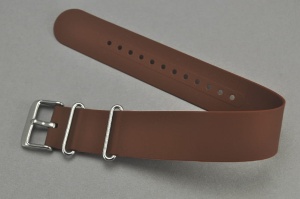 Pasek typu Nato, Silikonowy, Brązowy, 22mm