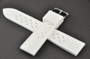 Pasek typu Tropic, Silikonowy, Biały, 18mm