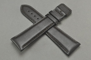 Pasek do zegarka Longines Lindbergh, Skórzany, Ciemny brąz, 25mm