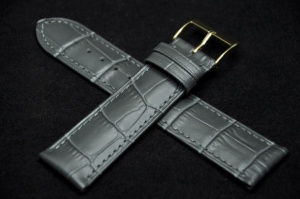 Pasek Condor 613, Skórzany, Szary, 18mm