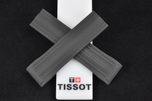Pasek do zegarka Tissot Quadrato T005517A, Gumowy, Czarny