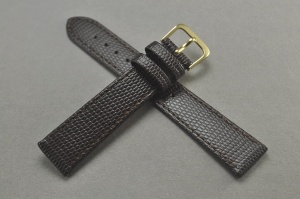 Pasek Condor 177, Skórzany, Brązowy, Wzór jaszczurki, 16mm