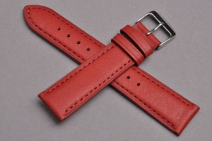Pasek Condor  398, Skórzany, Czerwony, 20mm