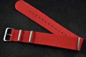Pasek typu Nato, Nylonowy, Czerwony, 20mm