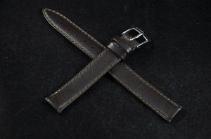 Pasek Bros 8541, Skóra naturalna, Ciemny brąz, 12mm