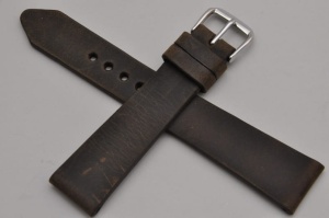 Pasek Skórzany Vintage, Ciemny brąz, Gładki, 22mm