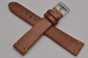 Pasek Fluco Troja 112M, Vintage, Skórzany, Jasny brąz, 19mm