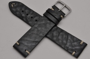 Pasek Fluco Hunter 107M, Vintage, Skórzany, Czarny, 22mm