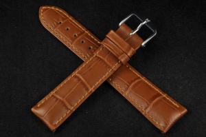 Pasek do zegarka Hirsch Duke, Skórzany, Jasny brąz, 22mm