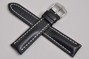 Pasek do zegarka Hirsch Heavy Calf, Skórzany, Czarny, 20mm