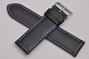 Pasek do zegarka Adriatica A8292, Skórzany, Czarno-niebieski, 24mm