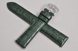 Pasek do zegarka Hirsch Crocograin, Skórzany, Zielony, 18mm, M