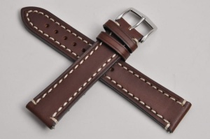 Pasek do zegarka Hirsch Liberty, Skórzany, Ciemny brąz, 20mm