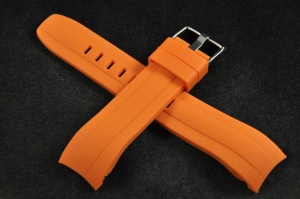 Pasek do zegarka profilowany, Silikonowy, Pomarańczowy, 22mm
