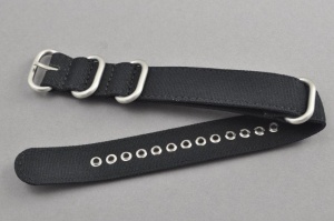 Pasek typu Zulu, Tkanina, Czarny, 22mm
