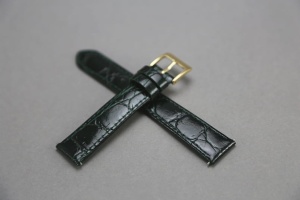 Pasek do zegarka , Skóra naturalna, Zielony, 20mm