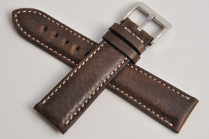 Pasek Fluco Casablanca 130, Skórzany, Ciemny brąz, 22mm