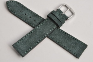 Pasek Fluco Velour 105, Skórzany, Vintage, Zielony, 20mm