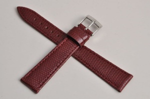 Pasek Morellato Livorno 2116, Skóra z jaszczurki, Bordowy, 18mm