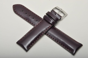 Pasek Bros 8919, Skóra naturalna, Wiśniowy, 20mm