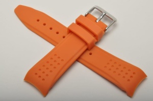 Pasek do zegarka profilowany, Silikonowy, Pomarańczowy, 22mm