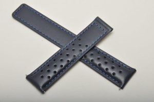Pasek do zegarka Tag Heuer, Skórzany, Granatowy, 20mm